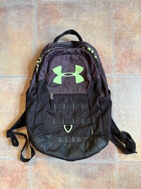 Under Armour Black Backpack with Neon Green Logo